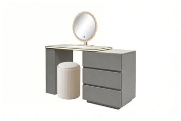 Picture of NOOK 3-Drawer Extension Dressing Table with LED Mirror and Makeup Stool Set