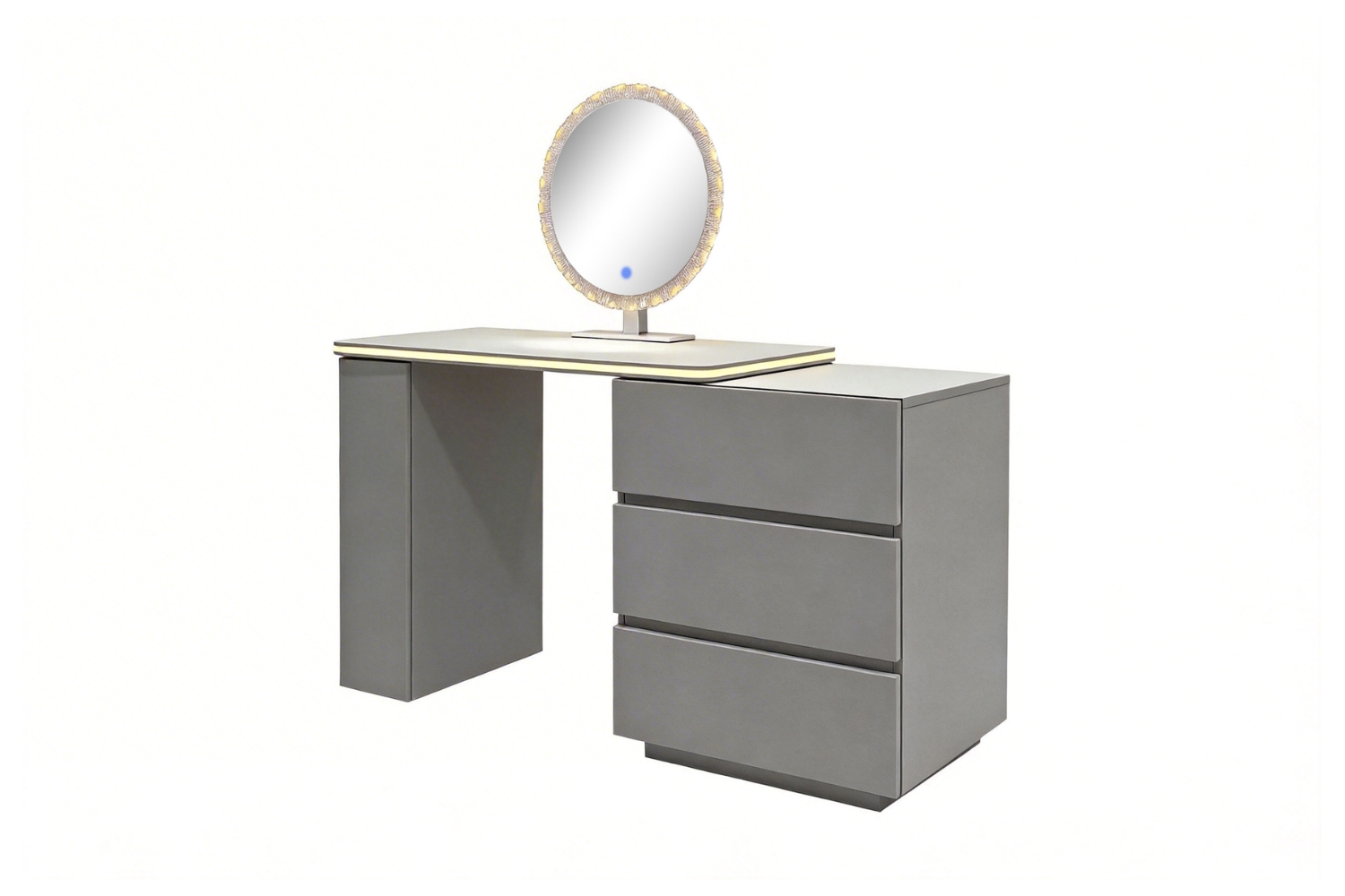 NOOK 3-Drawer Extension Dressing Table with LED Mirror and Makeup Stool Set