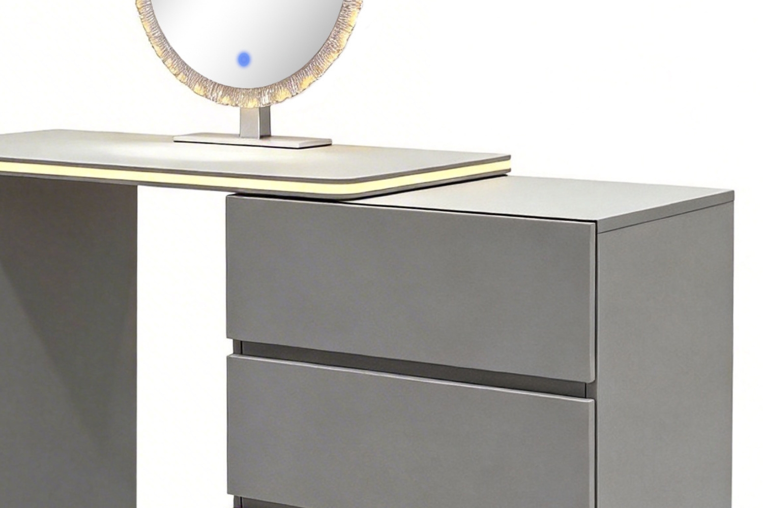 NOOK 3-Drawer Extension Dressing Table with LED Mirror and Makeup Stool Set