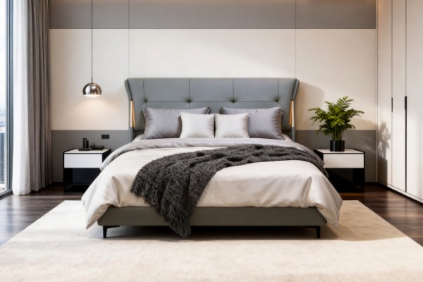Picture of KIANA Air Leather Bed Frame with Integrated Touch LED Light in Queen Size