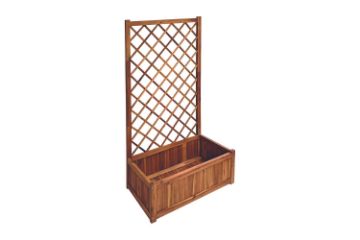 Picture of [FLOOR MODEL CLEARANCE]BISTRO Outdoor Wooden Flower Pot with Trellis (Medium) (80x38x150)