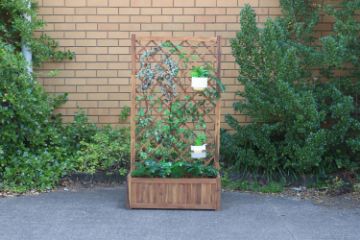Picture of [FLOOR MODEL CLEARANCE]BISTRO Outdoor Wooden Flower Pot with Trellis (Medium) (80x38x150)