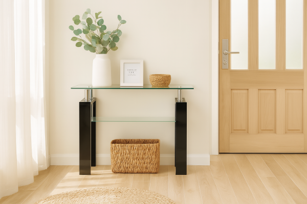 Picture of [FLOOR MODEL CLEARANCE] HORIZON Glass Console Table (Black)