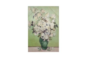 Picture of 367-002 Hand-Finished Decorative Wall Art (80×120cm) - Still Life: Vase with Pink Roses (1890) by Vincent van Gogh