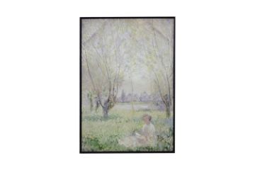 Picture of 367-012 Hand-Finished Decorative Wall Art (80x120cm) - Woman Seated under the Willows (1880) by Claude Monet