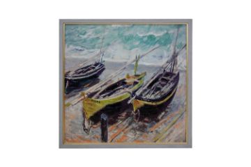 Picture of 367-007 Hand-Finished Canvas Decorative Wall Art (70×70cm) - Three Fishing Boats (1886) by Claude Monet