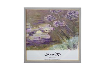 Picture of 367-008 Hand-Finished Decorative Wall Art (70×70cm) - Water Lilies and Agapanthus (1923) by Claude Monet 