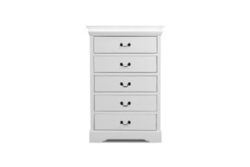 Picture of [FLOOR MODEL CLEARANCE] LOUIS 5-Drawer Hevea Wood Chest with LED Lighting (White)