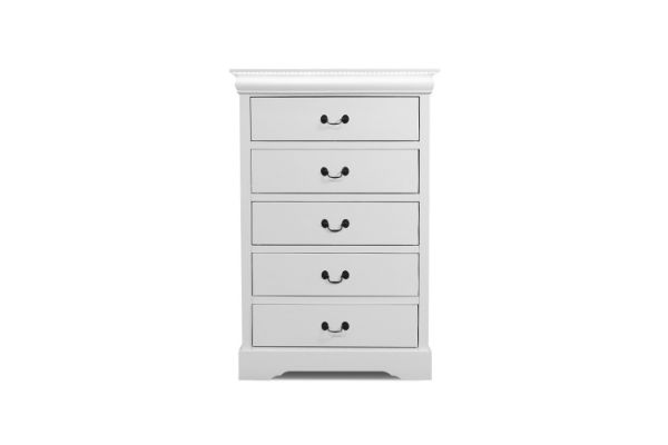 Picture of [FLOOR MODEL CLEARANCE] LOUIS 5-Drawer Hevea Wood Chest with LED Lighting (White)