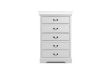 Picture of [FLOOR MODEL CLEARANCE] LOUIS 5-Drawer Hevea Wood Tallboy with LED Lighting (White)
