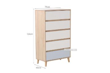 Picture of [FLOOR MODEL CLEARANCE]  RENO 5 DRW Tallboy (Solid Wood Leg)