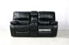 Picture of  [FLOOR MODEL CLEARANCE]  PASADENA 2RRC Reclining Sofa (Black) - 2 Seat with Storage Console & Drawer & LED Light