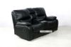 Picture of  [FLOOR MODEL CLEARANCE]  PASADENA 2RRC Reclining Sofa (Black) - 2 Seat with Storage Console & Drawer & LED Light