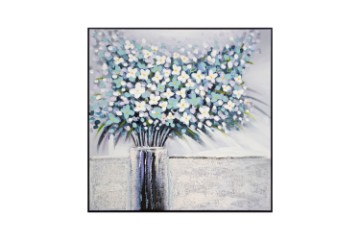 Picture of 389-007 Hand Oil Painting Canvas Wall Art with Black Frame (80x80CM) - Bouquet