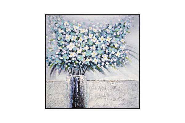 Picture of 389-007 Hand Oil Painting Canvas Wall Art with Black Frame(80x80CM)