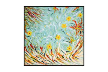 Picture of 389-005 Hand Oil Painting Canvas Wall Art with Black Frame(100x100CM)