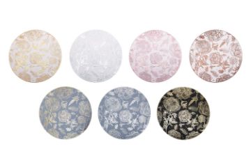 Picture of 371-006/007/008/009/010/011/012 Peony Placemat with White/Blue/Black Base 38CM