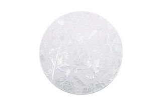 Picture of 371-007 Silver Peony Placemat with White Base 38CM