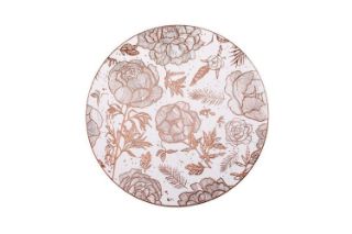 Picture of 371-009 Brown Peony Placemat with White Base 38CM