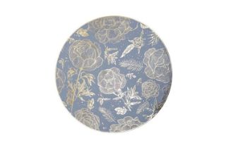 Picture of 371-010 Golden Peony Placemat with Blue Base 38CM