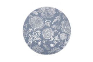 Picture of 371-011 Silver Peony Placemat with Blue Base 38CM