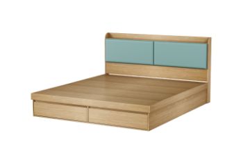 Picture of YORU Queen Size Bed Frame with Gas Lift Storage and Drawers