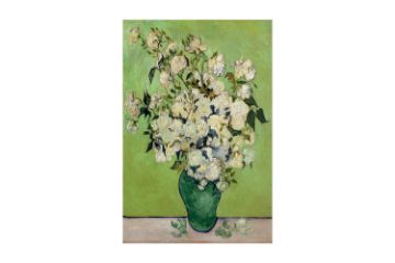 Picture of 367-002 Hand-Finished Canvas Decorative Wall Art (80×120cm) - Still Life: Vase with Pink Roses (1890) by Vincent van Gogh