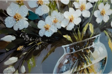 Picture of 357-010 Decorative Wall Art with Golden Frame (120x60cm) - Bouquet 