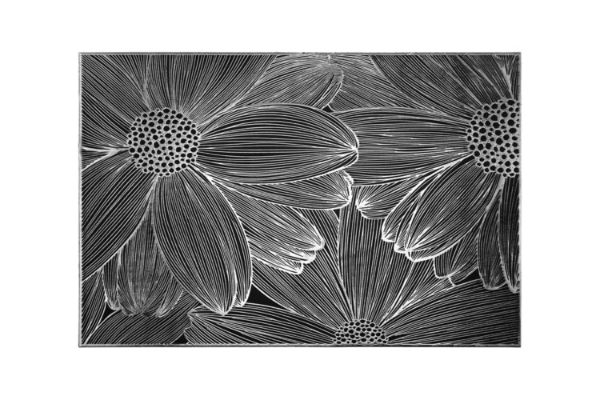 Picture of 371-020 Silver Sunflower Placemat in Black (45cmx30cm)