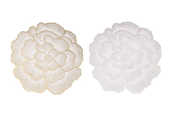 Picture of 371-030/031 Rose Placemat in Golden/Silver