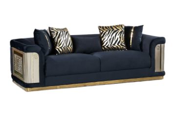 Picture of  [FLOOR MODEL CLEARANCE]ANCONA 3 Seater Velvet Sofa (Black) 
