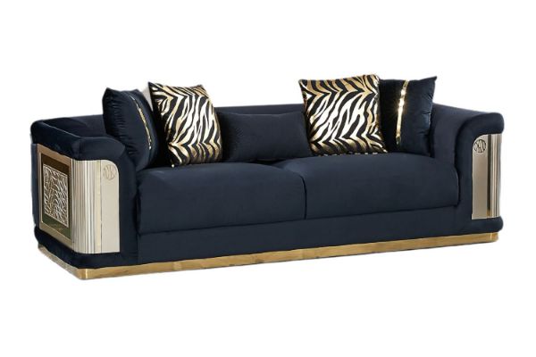 Picture of  [FLOOR MODEL CLEARANCE]ANCONA 3 Seater Velvet Sofa (Black) 