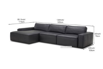 Picture of  [FLOOR MODEL CLEARANCE] HAMMOND Sectional Sofa (Charcoal Black) - Chaise Facing Left