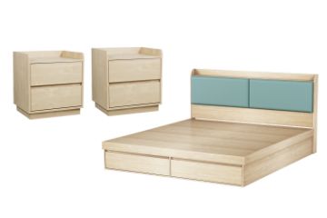 Picture of YORU 3PC Bedroom Set with Gas Lift Storage and Drawers in Queen Size