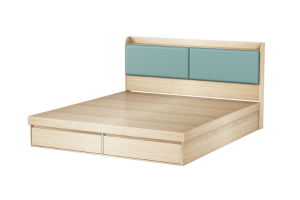 Picture of YORU Queen Size Bed Frame with Gas Lift Storage and Drawers