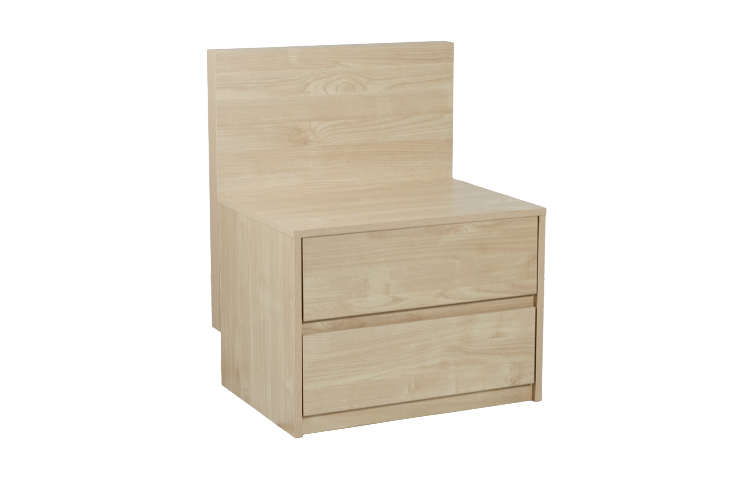YUKI 2-Drawer Bedside Table with Back Panel
