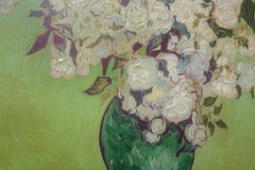 Picture of 367-002 Hand-Finished Canvas Decorative Wall Art (80×120cm) - Still Life: Vase with Pink Roses (1890) by Vincent van Gogh