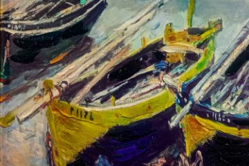 Picture of 367-007 Hand-Finished Canvas Decorative Wall Art (70×70cm) - Three Fishing Boats (1886) by Claude Monet