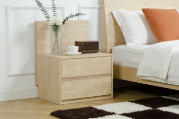 Picture of YUKI 2-Drawer Bedside Table with Back Panel