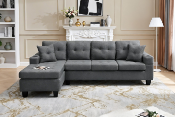 Picture of KLARA Reversible Sectional Sofa with Cupholders (Dark Grey) 