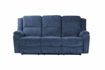 Picture of ALTO Reclining 3 Seater Sofa with  Drop Down Cup Holders (Denim Blue) 