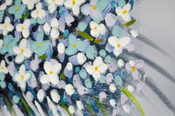 Picture of 389-007 Hand Oil Painting Canvas Wall Art with Black Frame (80x80CM) - Bouquet