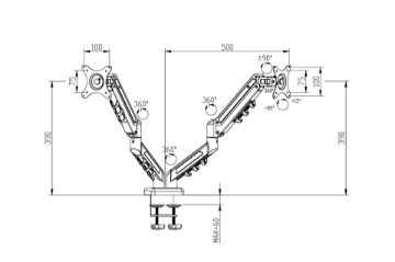 Picture of Moss  Gas Spring Dual Monitors Arm (Black)