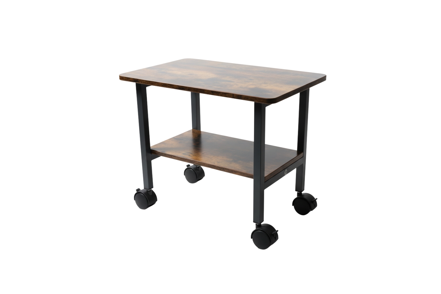 AIDEN 2-in-1 Printer Stand/Mobile Side Table with Swivel Wheels (Walnut)