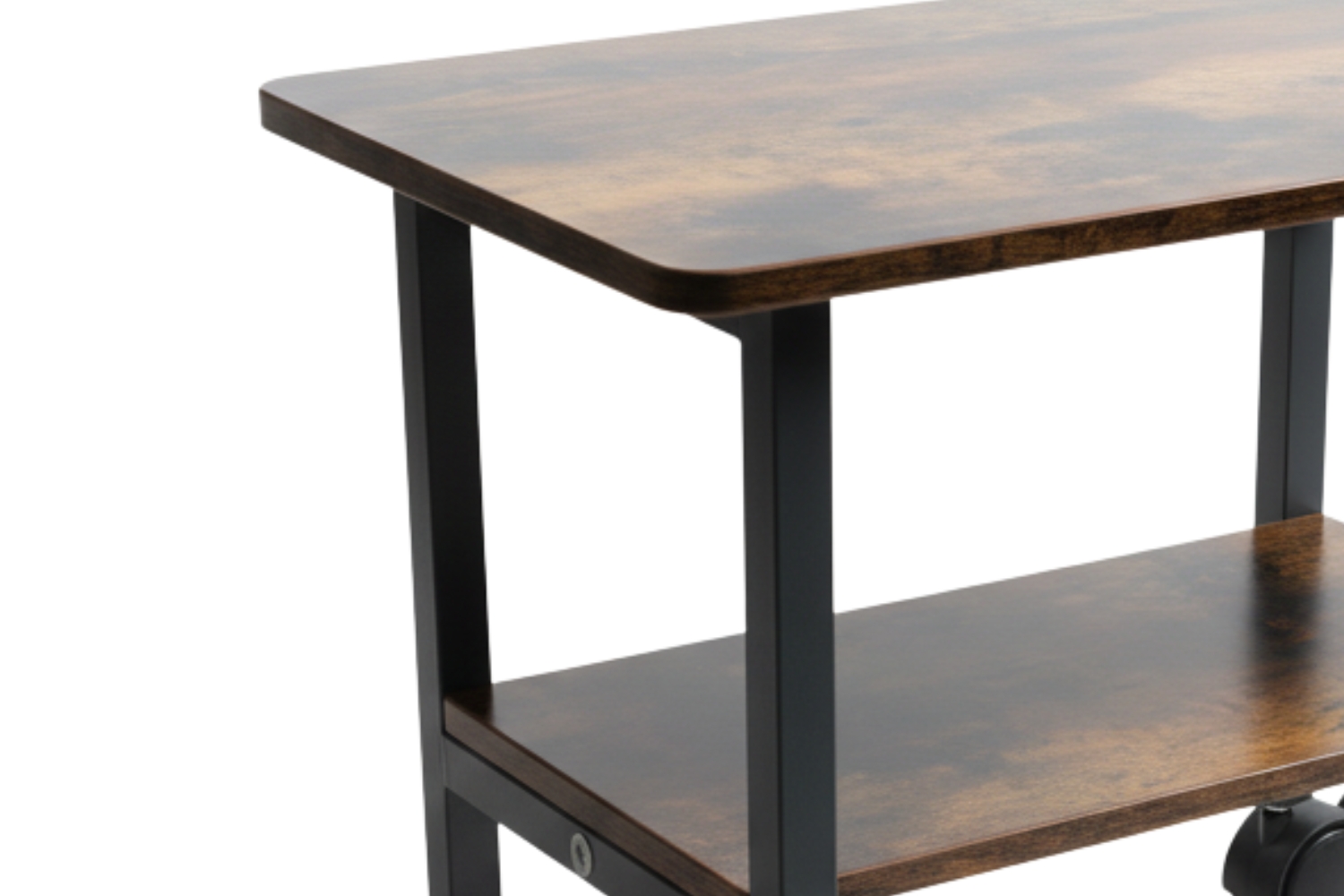 AIDEN 2-in-1 Printer Stand/Mobile Side Table with Swivel Wheels (Walnut)