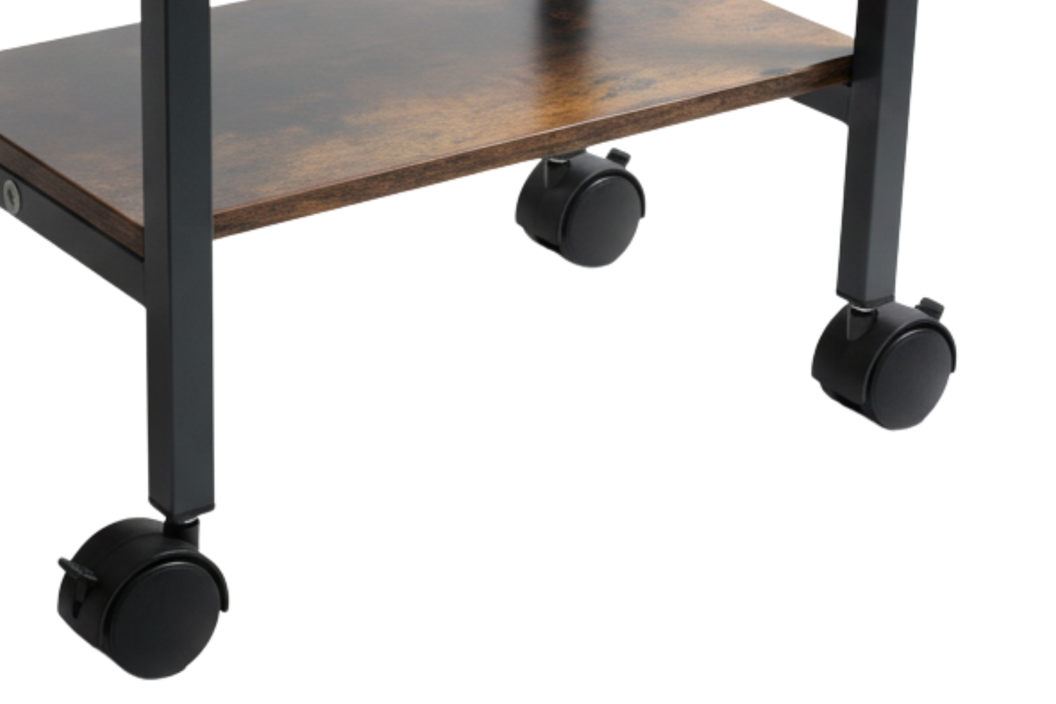 AIDEN 2-in-1 Printer Stand/Mobile Side Table with Swivel Wheels (Walnut)