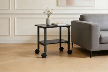 Picture of AIDEN 2-in-1 Printer Stand/Mobile Side Table with Swivel Wheels  (Black) 
