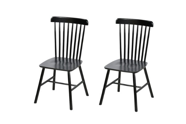 Picture of WINDSOR Rubber Wood Dining Chair (Black) - 2 Chairs in 1 Carton