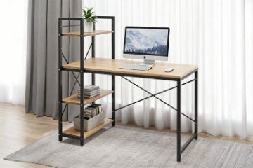 Picture of SHELTON 120 Office Desk with Shelves