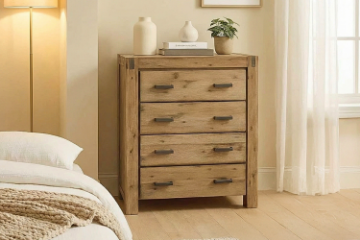 Picture of SPRINGBROOK 4-Drawer Solid Acacia Wood Tallboy